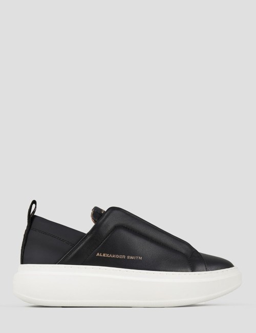 Sneakers Wembley Slip-on Donna in pelle nera