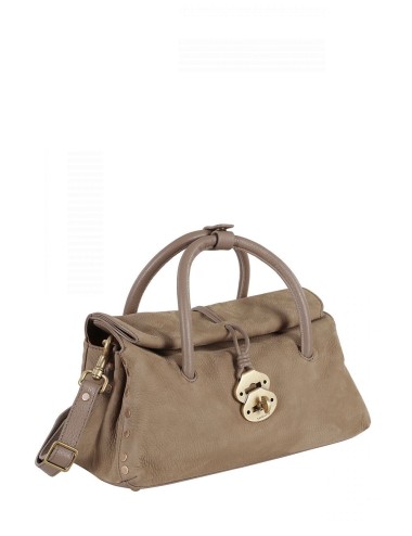 BORSA A TRACOLLA DOTTA® SMALL IN NABUK GREY VOLTOLINA