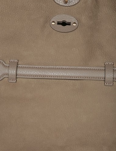 BORSA A' SPASSO® MEDIUM IN PELLE NABUK GREY VOLTOLINA