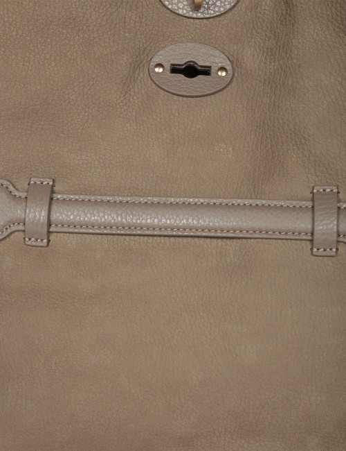 BORSA A' SPASSO® MEDIUM IN PELLE NABUK GREY VOLTOLINA