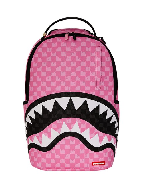 Zaino Pink And Black Drip Check Backpack