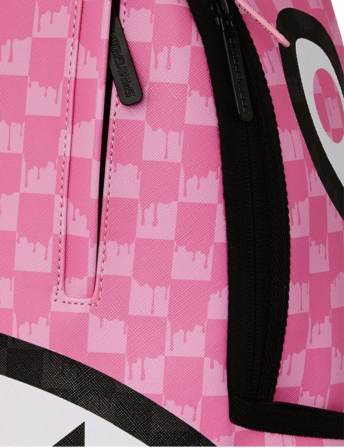 Zaino Pink And Black Drip Check Backpack