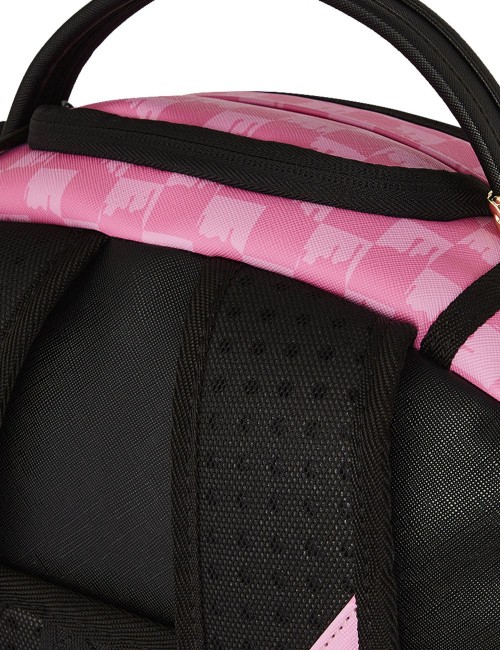 Zaino Pink And Black Drip Check Backpack