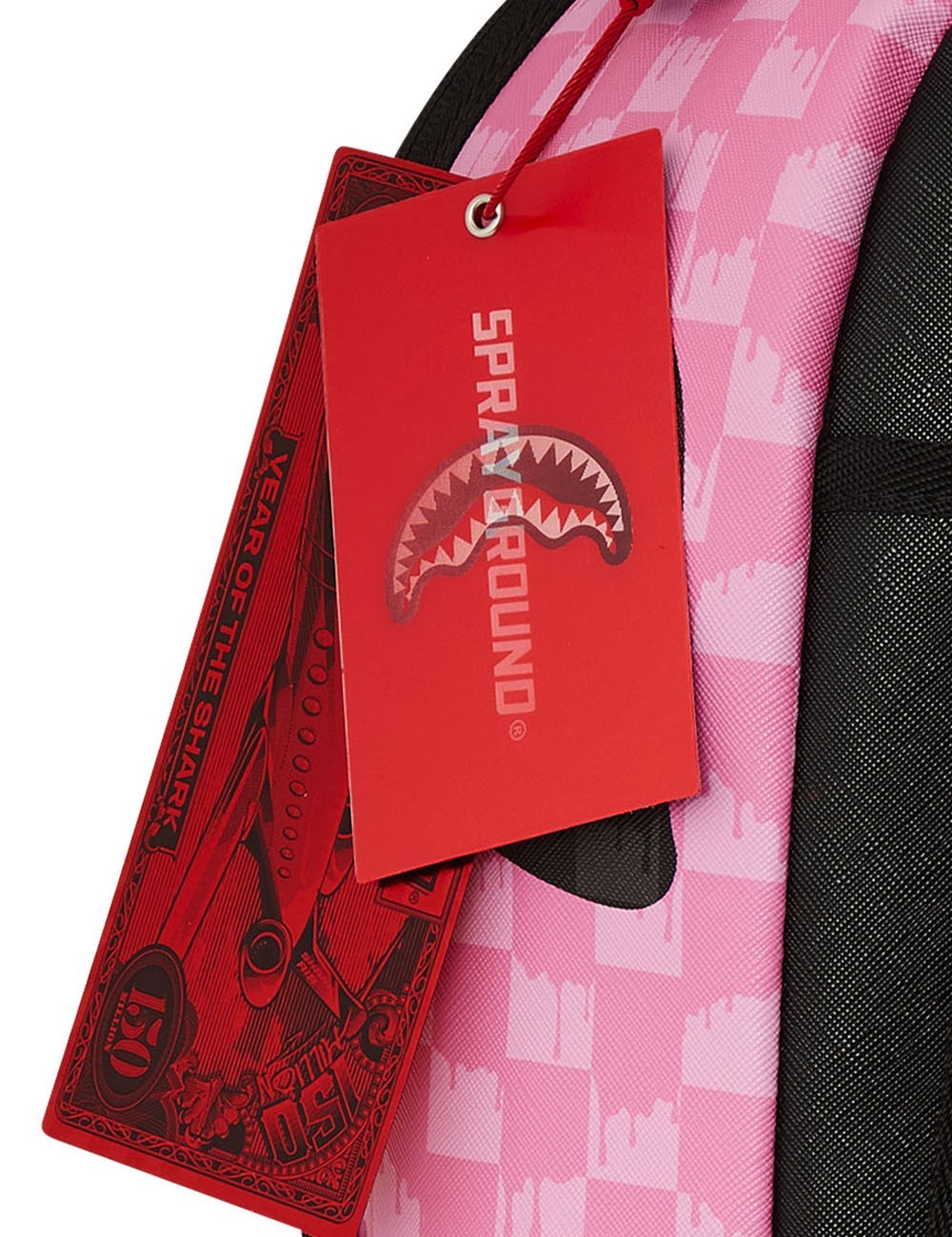 Zaino Pink And Black Drip Check Backpack