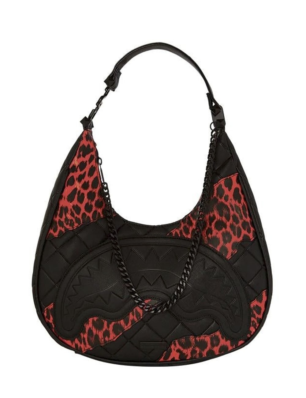 Borsa a spalla Red leopard puffer vice shoulder bag
