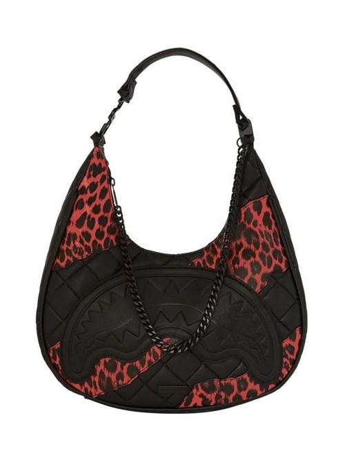 Borsa a spalla Red leopard puffer vice shoulder bag