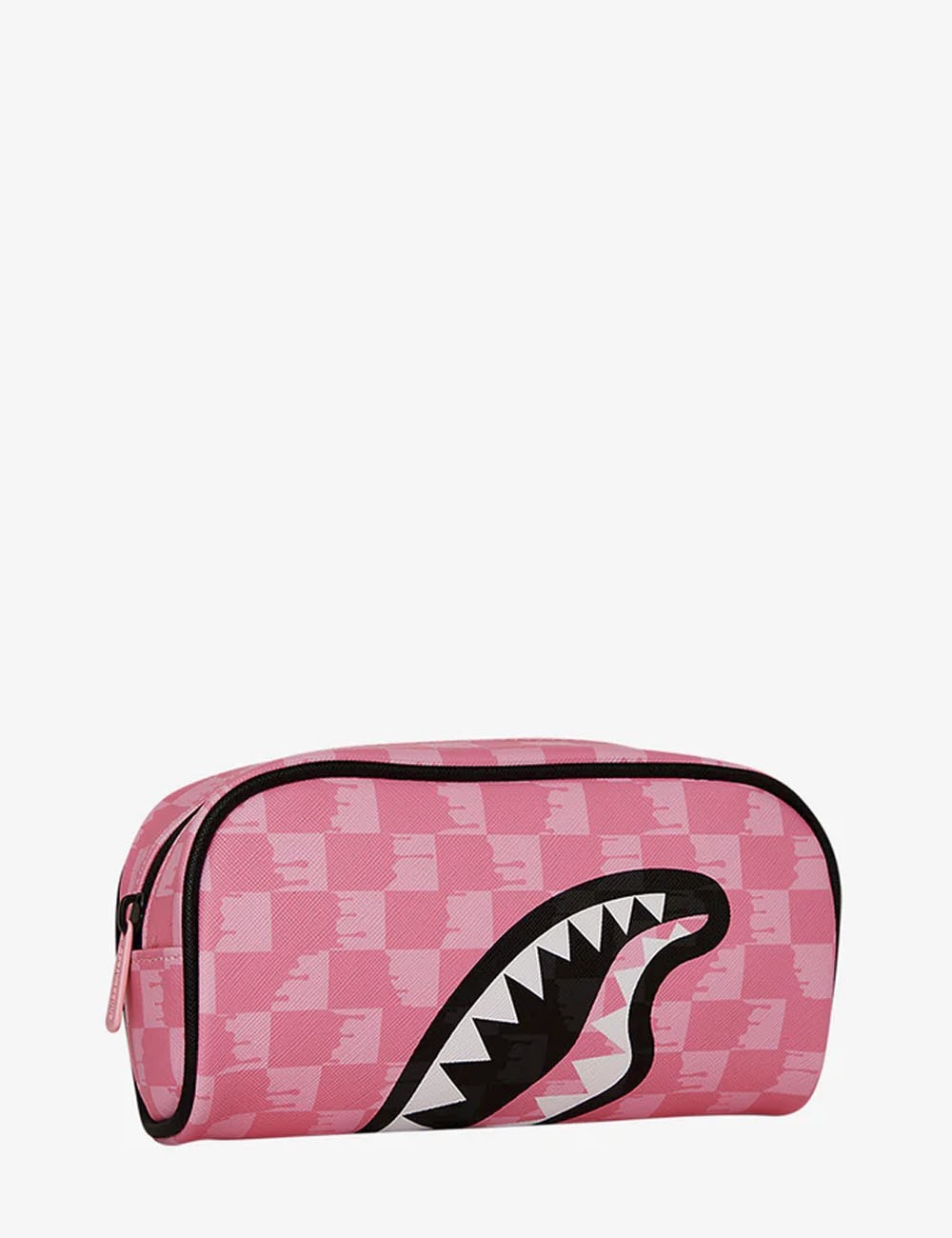 Pochette pink and black drip check clutch