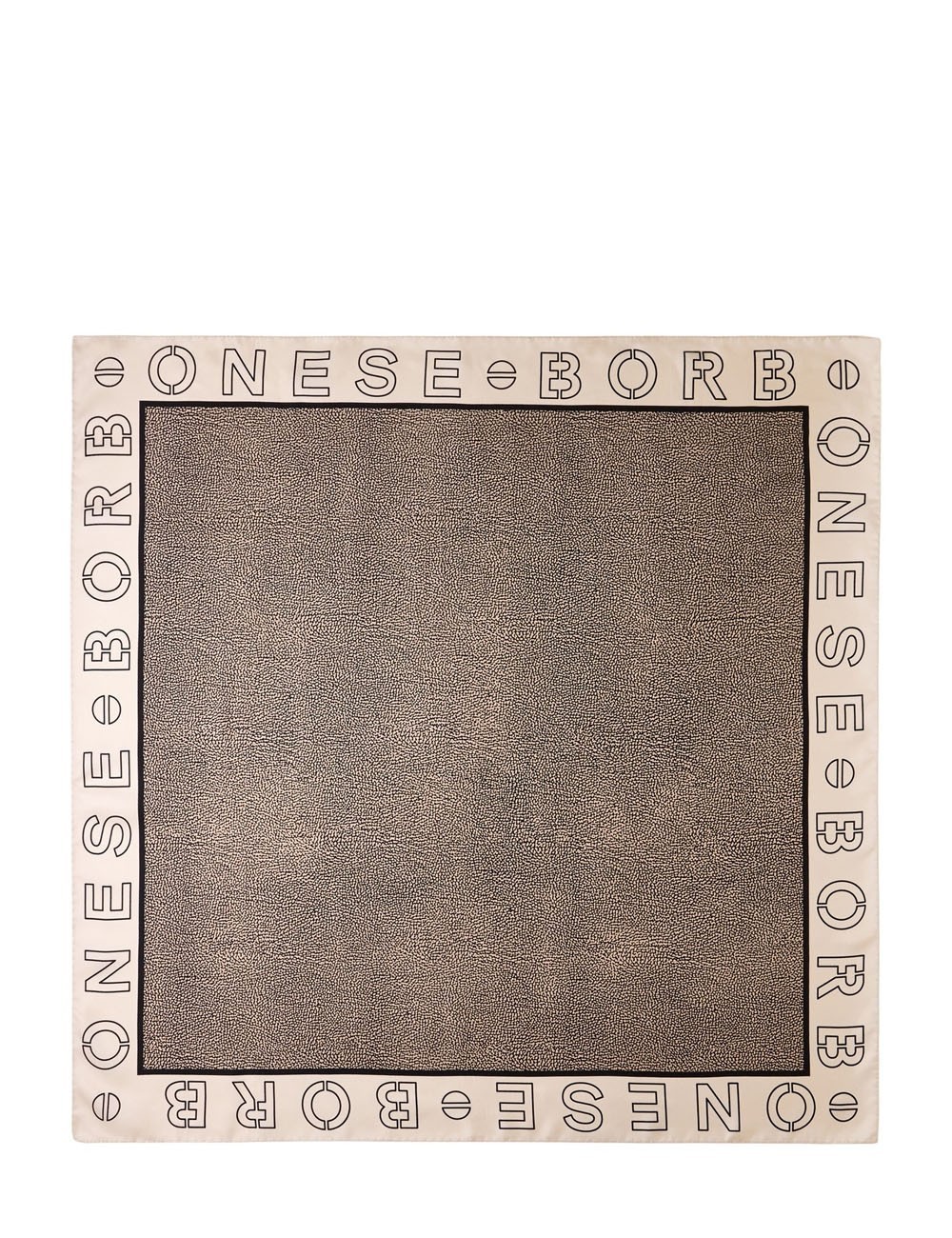 Foulard in seta con logo sui bordi CREAM/OP NATURALE