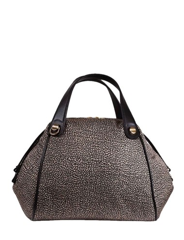 Borsa a Mano con Tracolla Borbonese Marie Op Natural/Black