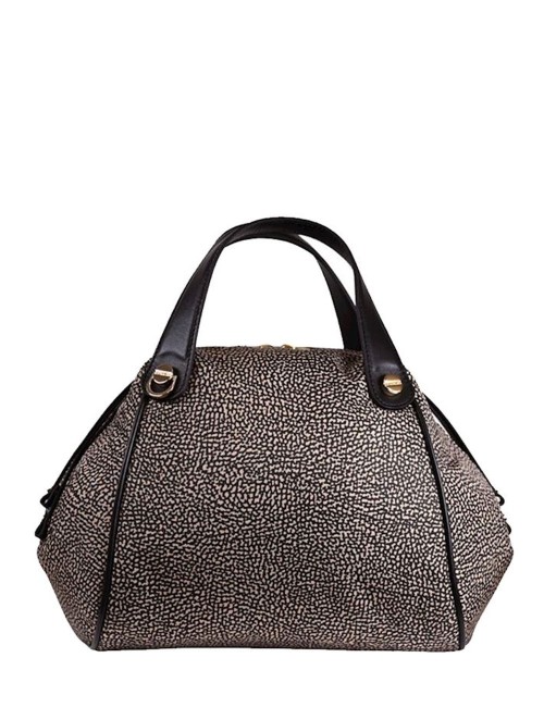 Borsa a Mano con Tracolla Borbonese Marie Op Natural/Black