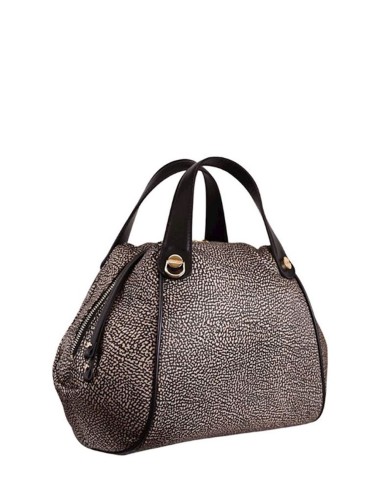 Borsa a Mano con Tracolla Borbonese Marie Op Natural/Black