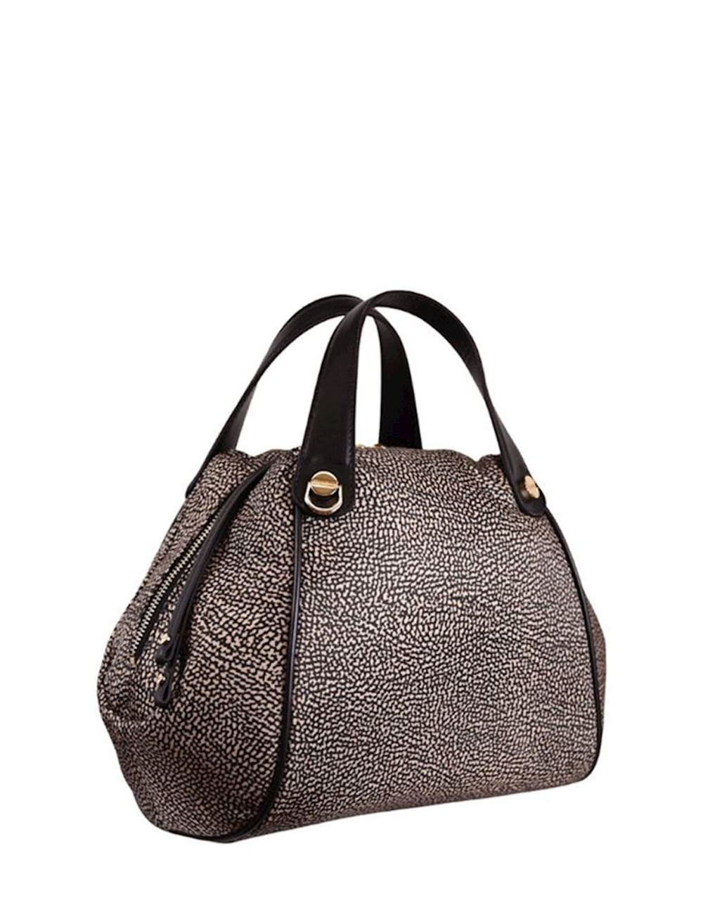 Borsa a Mano con Tracolla Borbonese Marie Op Natural/Black