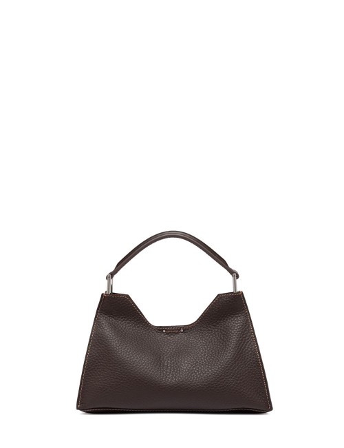 Borsa a tracolla in pelle AURORA ESPRESSO-CASTORO