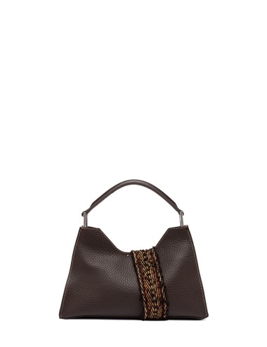 Cross-body leather AURORA ESPRESSO-CASTORO