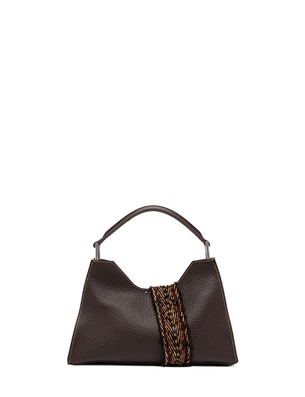 Cross-body leather AURORA ESPRESSO-CASTORO