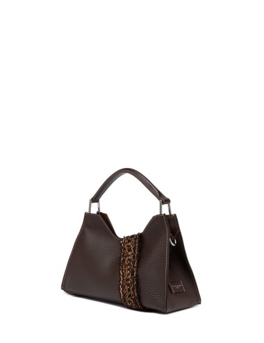 Cross-body leather AURORA ESPRESSO-CASTORO