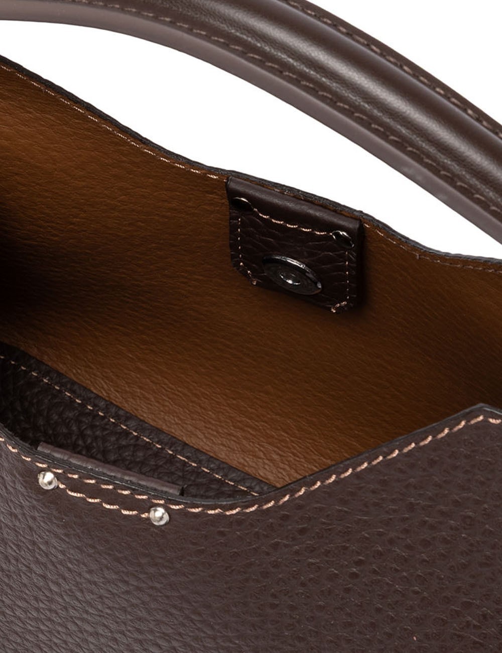 Cross-body leather AURORA ESPRESSO-CASTORO
