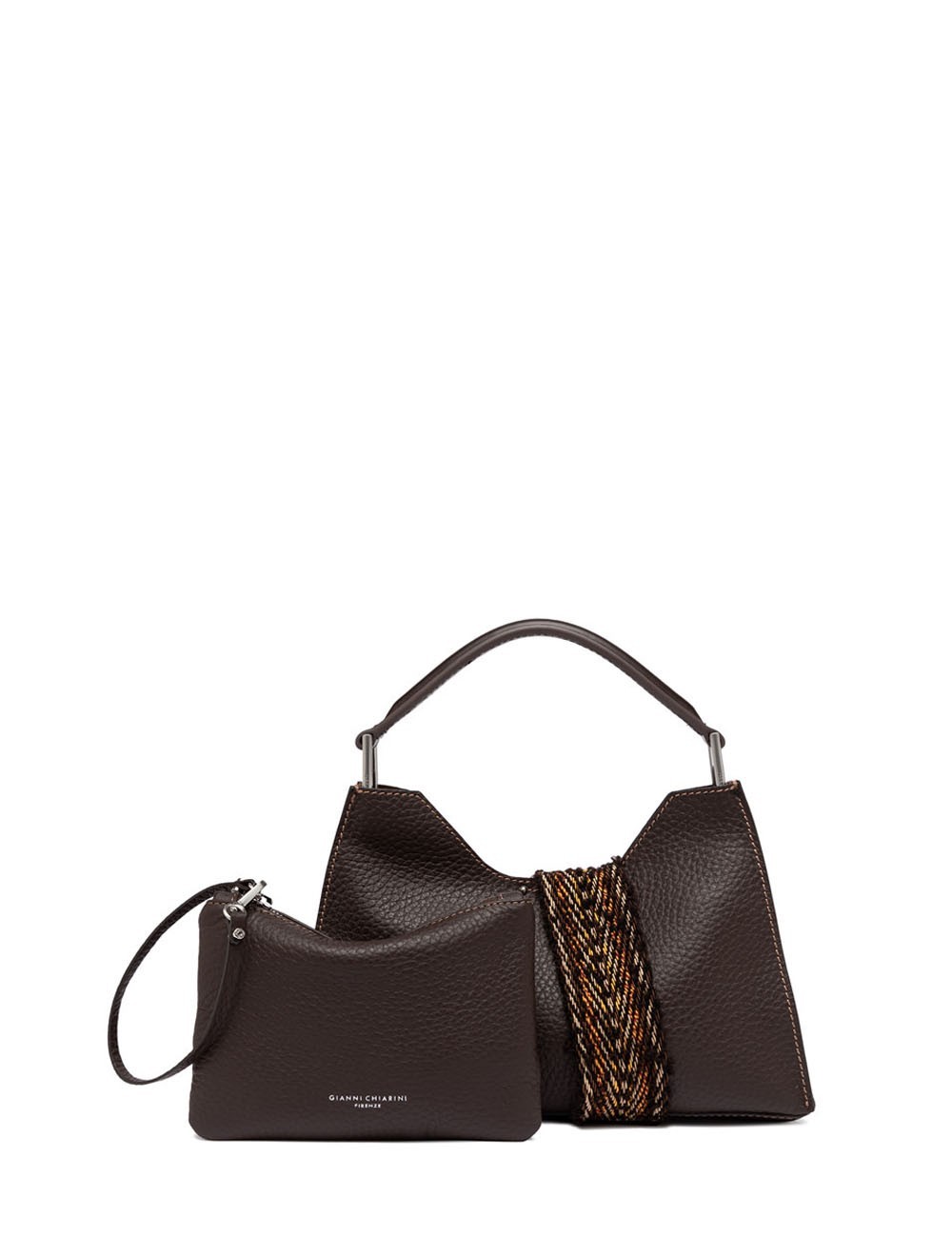 Cross-body leather AURORA ESPRESSO-CASTORO