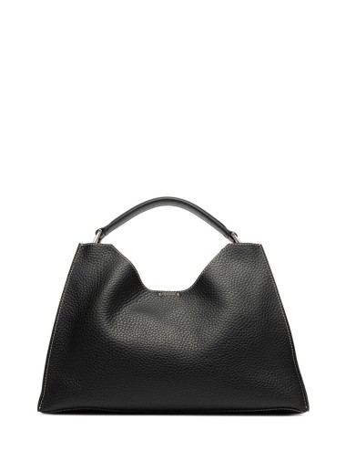 Borsa a tracolla in pelle AURORA NERO-CASTORO