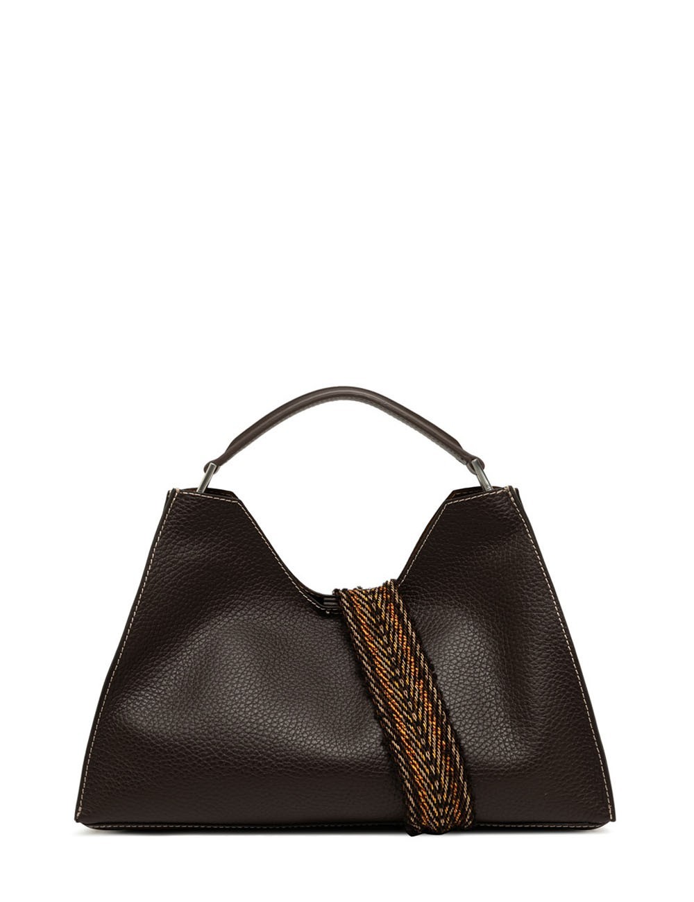 Cross-body leather AURORA ESPRESSO-CASTORO