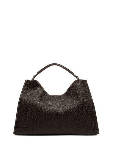 Cross-body leather AURORA ESPRESSO-CASTORO