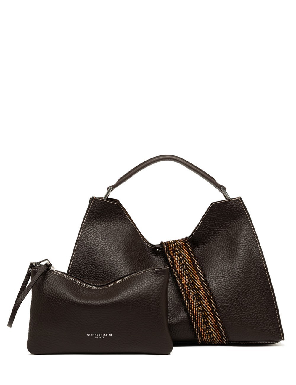 Cross-body leather AURORA ESPRESSO-CASTORO