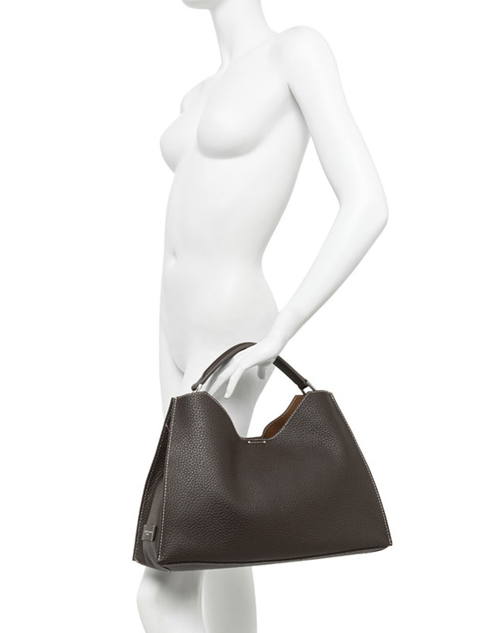 Borsa a tracolla in pelle AURORA ESPRESSO-CASTORO