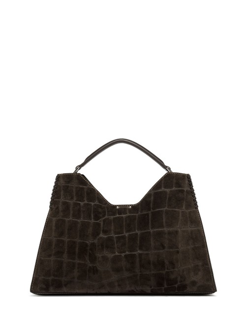 Cross-body in suede AURORA ESPRESSO