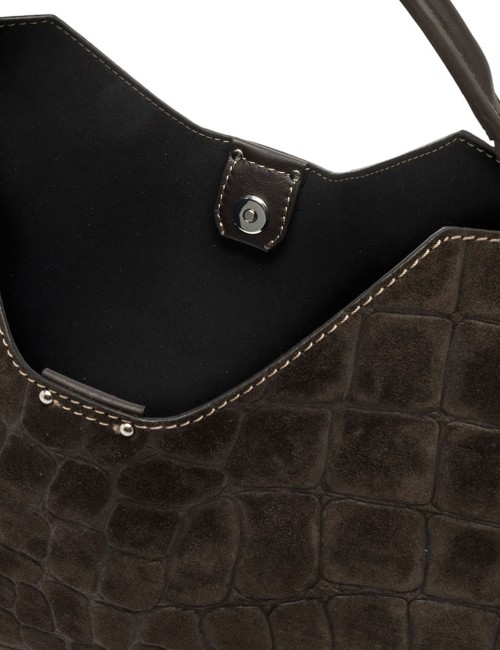 Cross-body in suede AURORA ESPRESSO