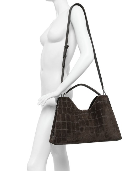 Cross-body in suede AURORA ESPRESSO