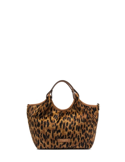 Cross-body pony skin leather DUA LINCE-CUOIO
