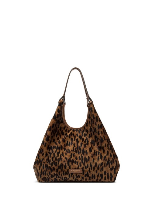 Shoulder bag pony skin leather DUA LINCE-CUOIO