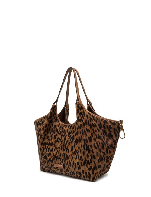 Shoulder bag pony skin leather DUA LINCE-CUOIO