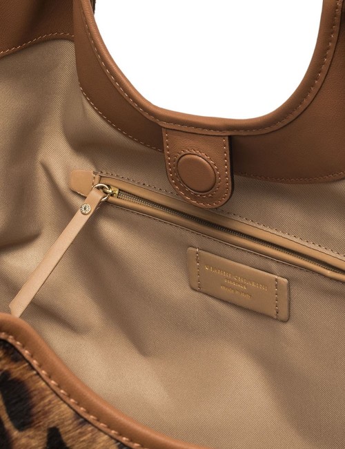 Shoulder bag pony skin leather DUA LINCE-CUOIO