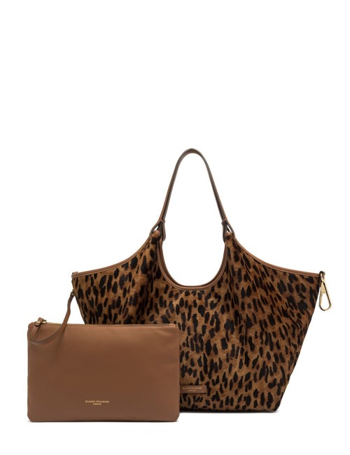 Shoulder bag pony skin leather DUA LINCE-CUOIO