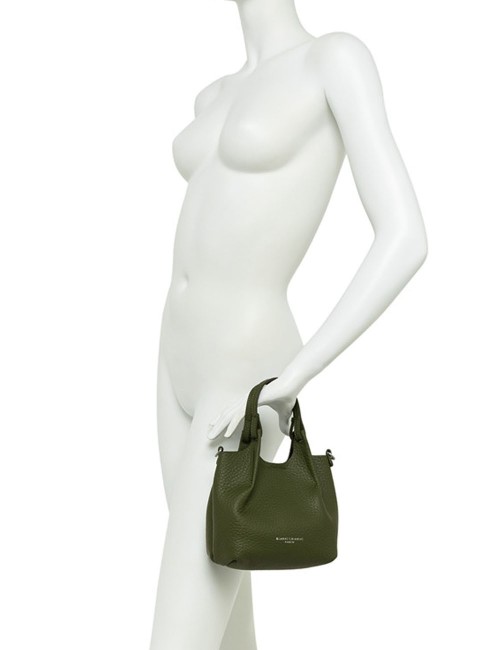 Mini cross-body bag in leather DUA ESPRESSO-CASTORO
