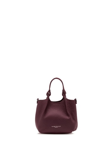 Mini cross-body bag in leather DUA WINE BERRY-T.MORO