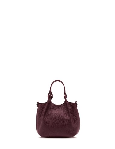Mini cross-body bag in leather DUA WINE BERRY-T.MORO