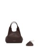 Medium cross-body bag in leather DUA ESPRESSO-CASTORO