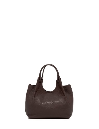 Medium cross-body bag in leather DUA ESPRESSO-CASTORO