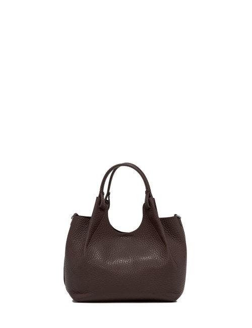 Medium cross-body bag in leather DUA ESPRESSO-CASTORO