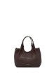 Medium cross-body bag in leather DUA ESPRESSO-CASTORO