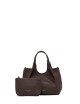 Medium cross-body bag in leather DUA ESPRESSO-CASTORO