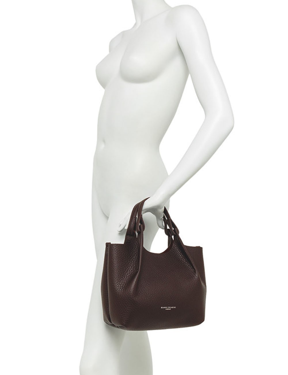 Medium cross-body bag in leather DUA ESPRESSO-CASTORO