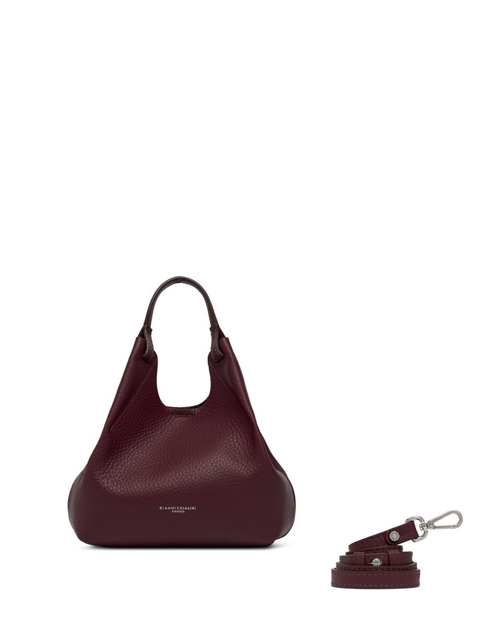 Medium cross-body bag in leather DUA WINE BERRY-T.MORO