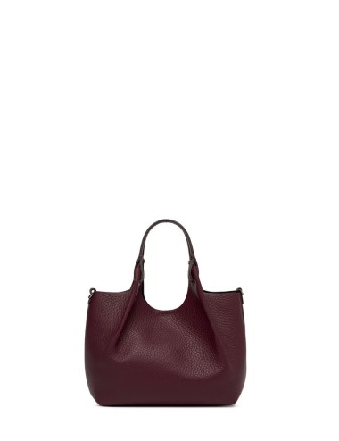 Medium cross-body bag in leather DUA WINE BERRY-T.MORO