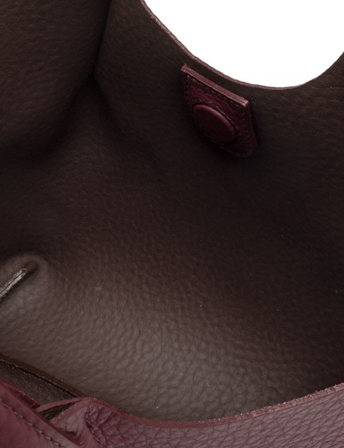 Medium cross-body bag in leather DUA WINE BERRY-T.MORO