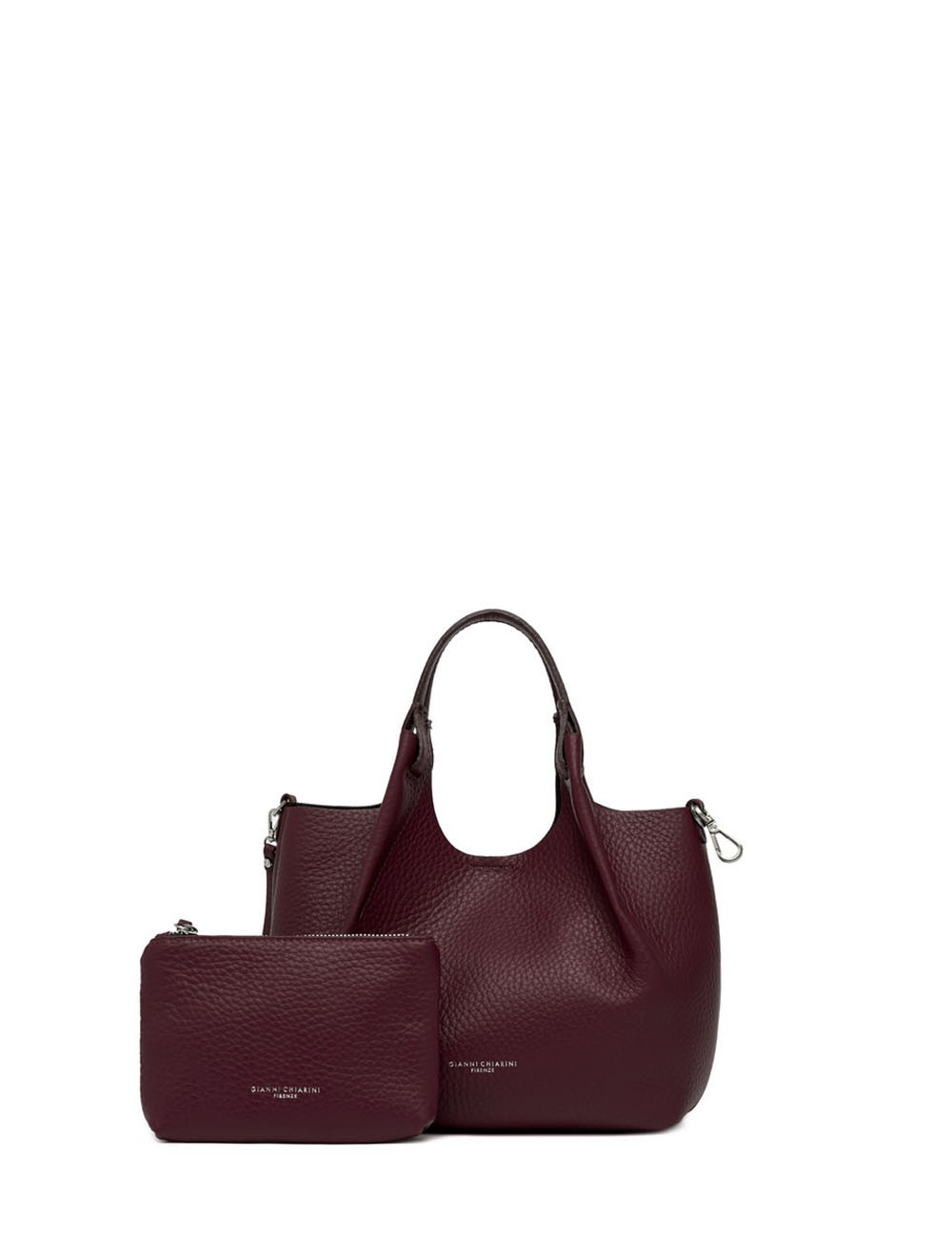Medium cross-body bag in leather DUA WINE BERRY-T.MORO