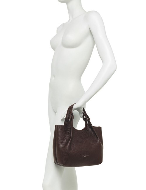 Medium cross-body bag in leather DUA WINE BERRY-T.MORO