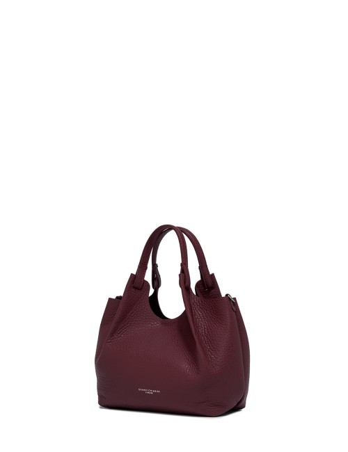 Medium cross-body bag in leather DUA WINE BERRY-T.MORO